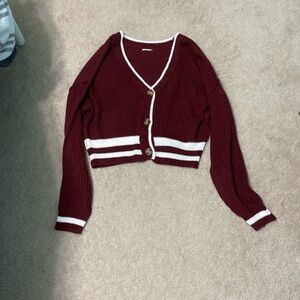 Burgundy ButtonUp Sweater